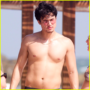 Charles Melton Goes Shirtless While On Vacation With Friends