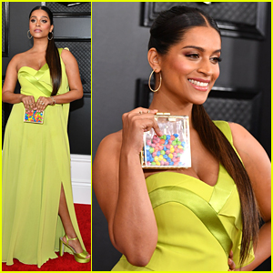 Lilly Singh Brings Purse Full of Skittles To Grammys 2020