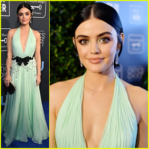 Lucy Hale Goes Glam in Mint Green For Critics' Choice Awards 2020