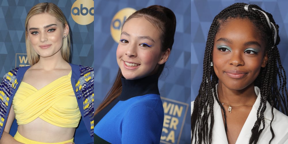 Meg Donnelly, Aubrey Anderson-Emmons, & Marsai Martin All Accessorize With Blue At ABC’s Winter TCA Party