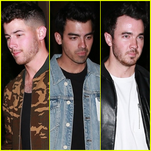 Nick Jonas Grabs Dinner with Brothers Joe & Kevin in Beverly Hills