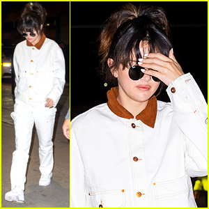 Selena Gomez Matches Her White Outfit To Her White Manicure For Flight Out of NYC