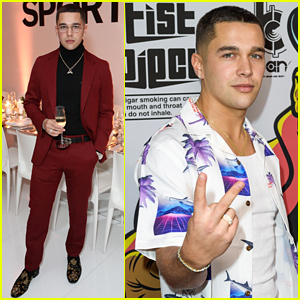 Austin Mahone Suits Up in Red for GQ Sports Dinner in Miami