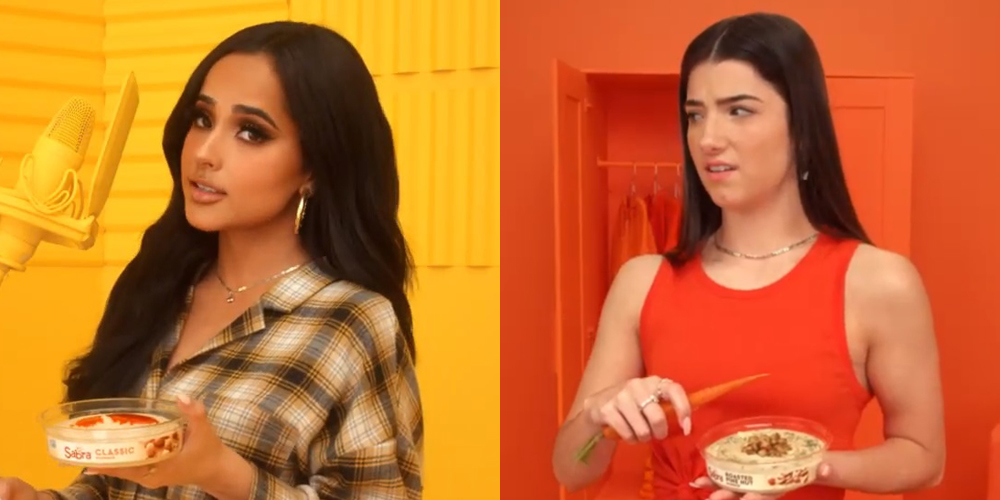 Becky G & Charli D’Amelio Star in Sabra Hummus Super Bowl Commercial