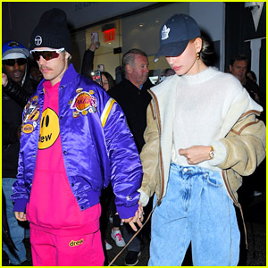 Justin Bieber Wears All Pink & Purple at Dinner with Wife Hailey!