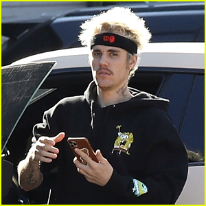 Justin Bieber Rocks a SpongeBob Sweatshirt for Outdoor Workout