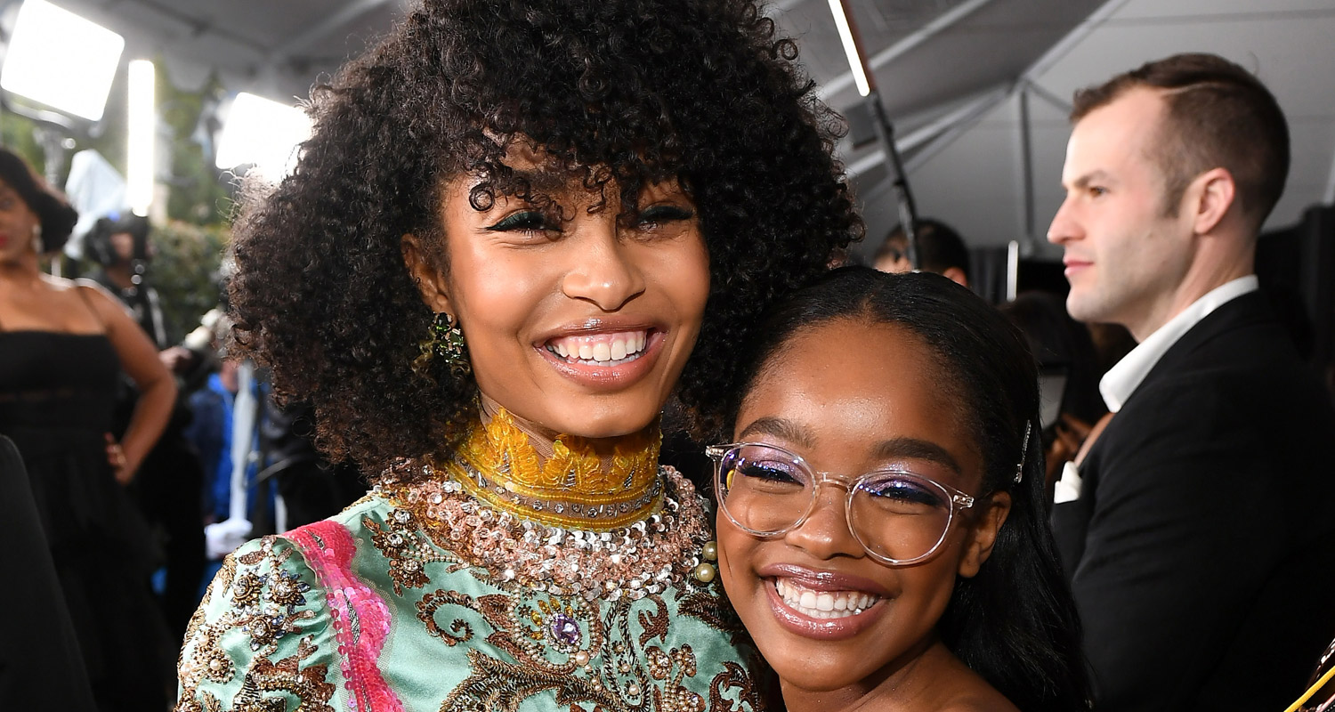 Johnson Sisters Yara Shahidi & Marsai Martin Share Cute Moment at NAACP Image Awards