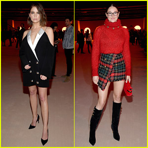 Ashley Benson & Shailene Woodley Wear Opposite Looks For Balmain Fashion Show