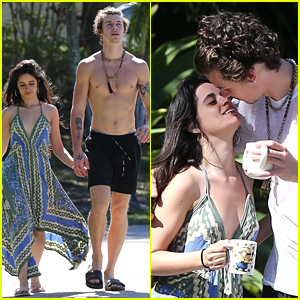 Shawn Mendes Goes Shirtless For Sunday Stroll with Camila Cabello