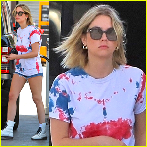 Ashley Benson Wears Cute Red, White & Blue Tie-Dye Shirt Ahead of Holiday Weekend