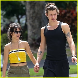 Camila Cabello Goes for a Walk With Her Dog Thunder & Boyfriend Shawn Mendes