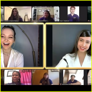 Dove Cameron & Sofia Carson Surprise High School Theater Students During Zoom Reunion