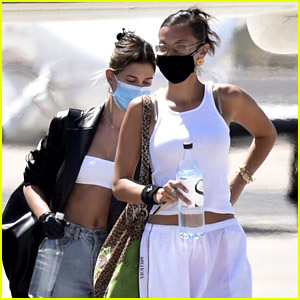 Hailey Bieber Leaves Italy with Bella Hadid After a Photo Shoot
