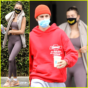 Hailey Bieber Wears Matching Workout Clothes at Doctor's Office with Justin Bieber