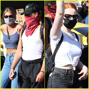 Cole Sprouse Marches with Kaia Gerber & Madelaine Petsch at Black Lives Matter Protest
