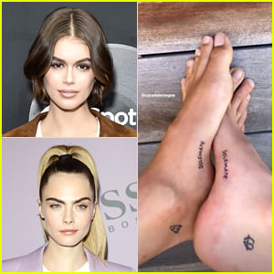 Kaia Gerber Shows Off Matching Foot Tattoos With Cara Delevingne