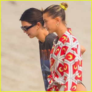 Kendall Jenner & Hailey Bieber Hang Out at the Beach in Malibu