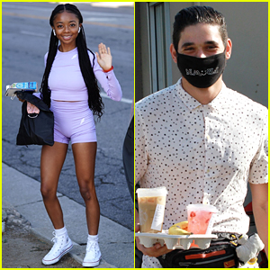 Skai Jackson Wears Purple For 'DWTS' Rehearsal With Rumored Partner Alan Bersten