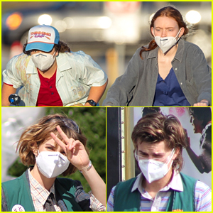 'Stranger Things' Cast Stay Masked Up In New On Set Photos!