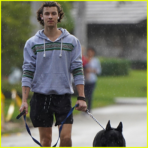 Shawn Mendes Walks in the Rain with Thunder