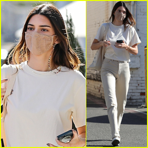 Kendall Jenner Pairs Her Face Mask With Her Outfit While Out in Beverly Hills