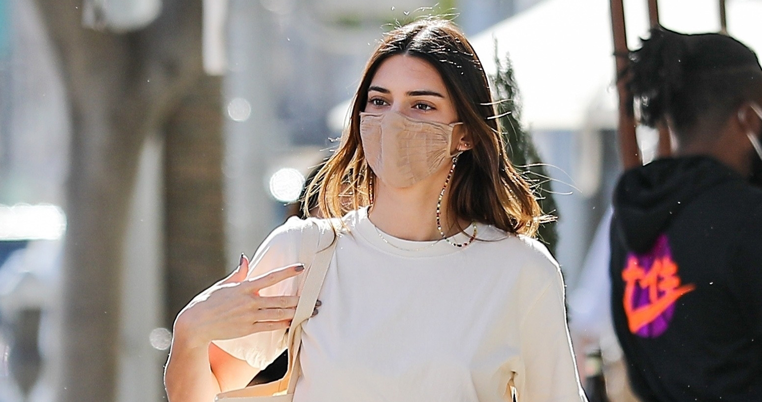 Kendall Jenner Pairs Her Face Mask With Her Outfit While Out in Beverly ...
