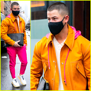 Nick Jonas Wears Bright Outfit Ahead of Hosting 'Saturday Night Live'