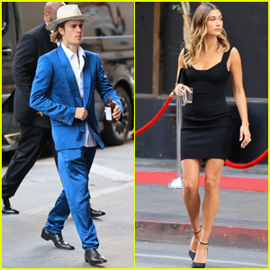 Justin Bieber Rocks Blue Suit for Friend's Wedding with Wife Hailey