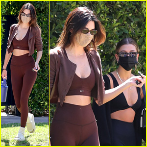 Kendall Jenner and Hailey Bieber Hang Out at Pilates in Cute Crop