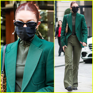 Gigi Hadid Steps Out in Paris in An All Green Outfit