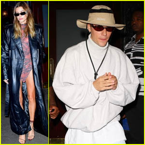 Justin & Hailey Bieber Step Out for Scooter Braun's Star-Studded Private Dinner in NYC