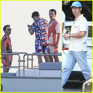 The Jonas Brothers Spend the Day Filming for a New Project in Miami!