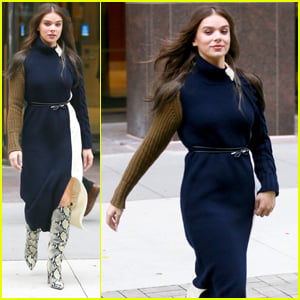 Hailee Steinfeld Hits the Streets of NYC in Snakeskin Boots