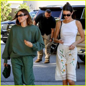 Hailey Bieber & Kendall Jenner Meet Up for Lunch in Beverly Hills