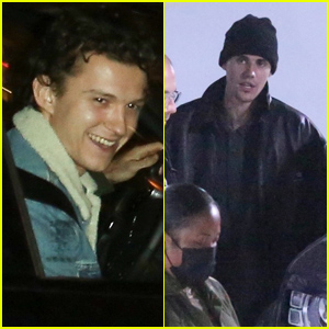 Justin Bieber & Tom Holland Head Home After Grabbing Dinner at the Same Restaurant in LA