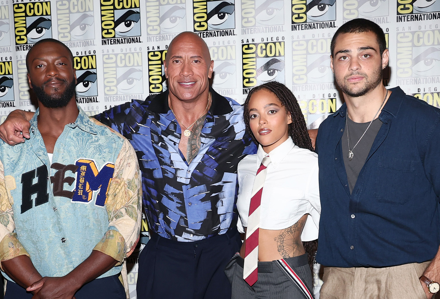 Noah Centineo & Quintessa Swindell Join Dwayne Johnson for ‘Black Adam’ Panel at Comic-Con!
