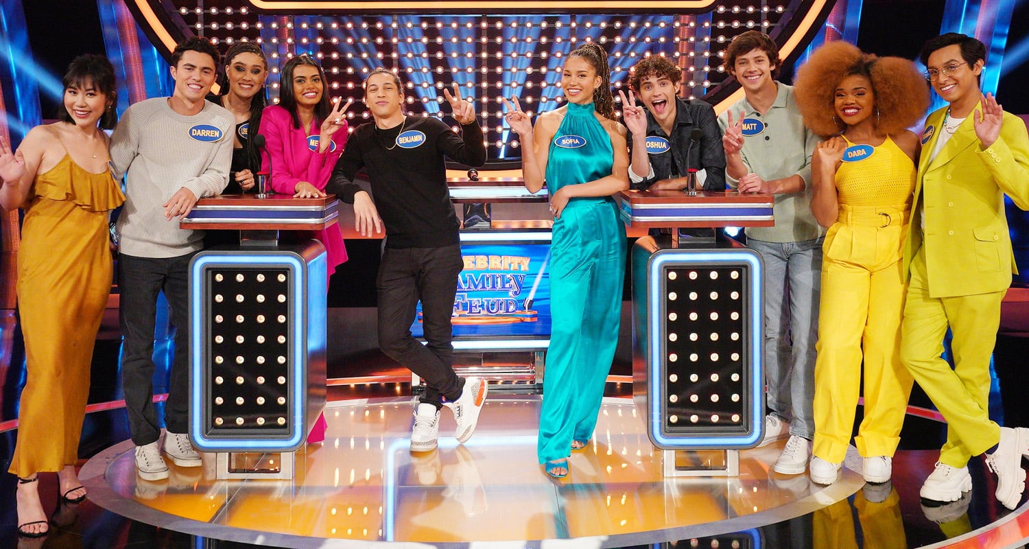 First Look at ‘High School Musical’ vs ‘Never Have I Ever’ on ‘Celebrity Family Feud’ (Photos)
