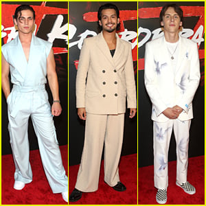 Tanner Buchanan, Xolo Maridueña & Jacob Bertrand Suit Up for 'Cobra Kai' Season 5 Premiere