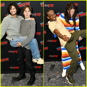 Jacob Bertrand Gives Xolo Maridueña a Lift at New York Comic Con