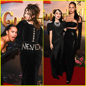 Sofia Wylie Points Out What's On Freya Parks' Dress at 'School For Good & Evil' Premiere