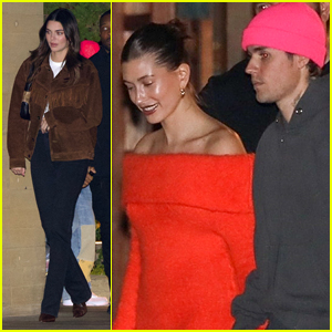 Justin & Hailey Bieber Have a Sushi Date With Kendall Jenner & Justine Skye