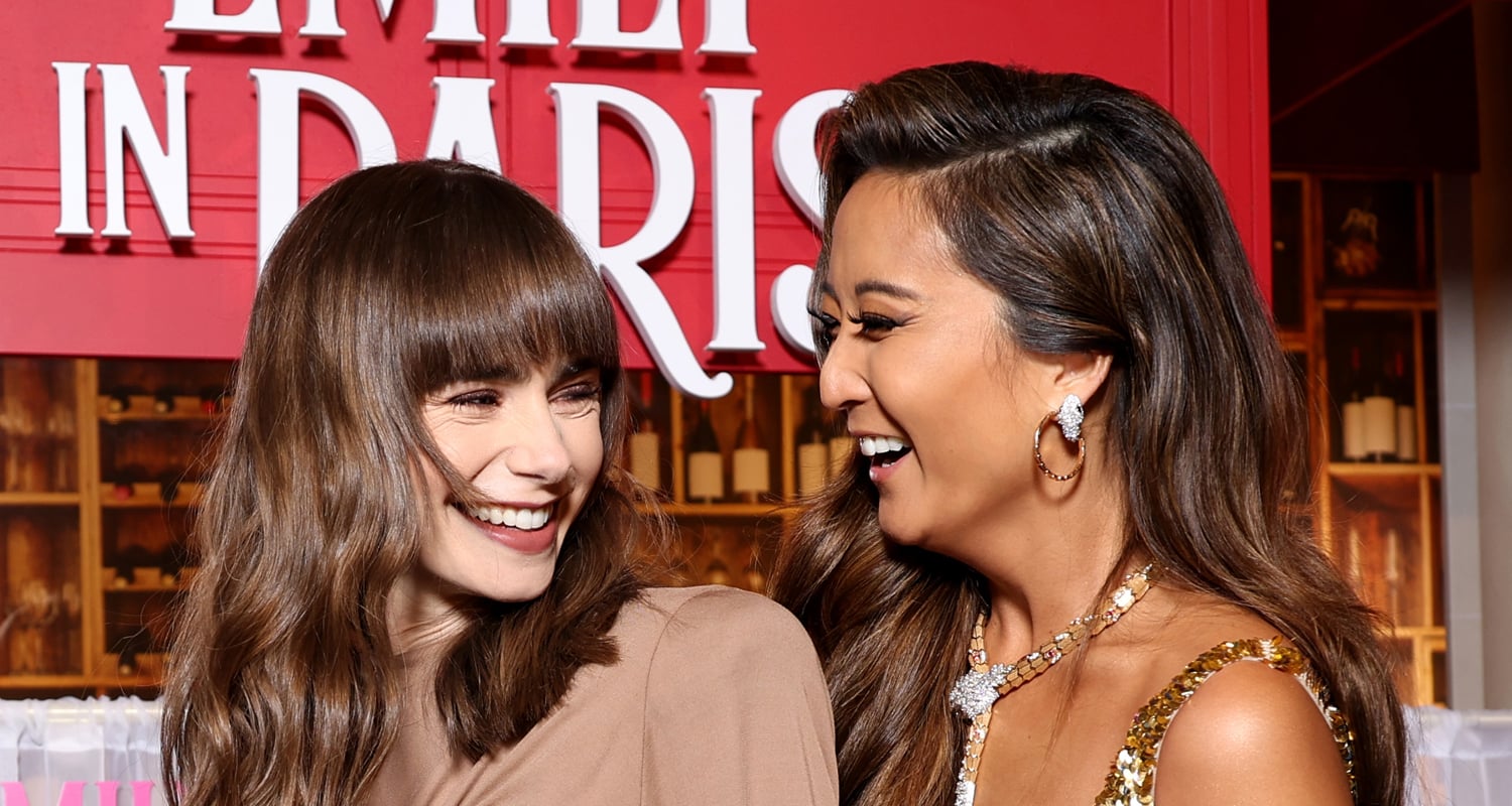 Lily Collins & Ashley Park Share Cute Moment at ‘Emily In Paris’ Season 3 Premiere