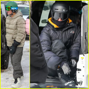 Justin Bieber Wears Star Stickers That Sparked Tattoo Rumors While Snowboarding With Kendall Jenner