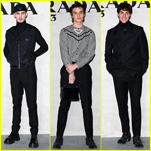 Hero Fiennes Tiffin, Louis Partridge, Noah Beck & More Step Out for Prada Fashion Show