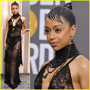 Liza Koshy Wows In Lace Gown for Golden Globes 2023