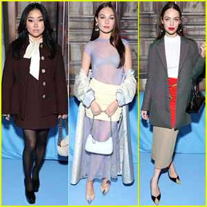 Lana Condor, Maddie Ziegler & Claudia Sulewski Sit Front Row at Tory Burch Fashion Show