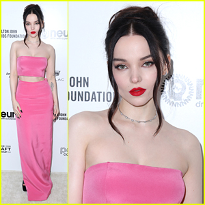 Dove Cameron is Pretty in Pink at Elton John AIDS Foundation's 2023 Oscars Viewing Party