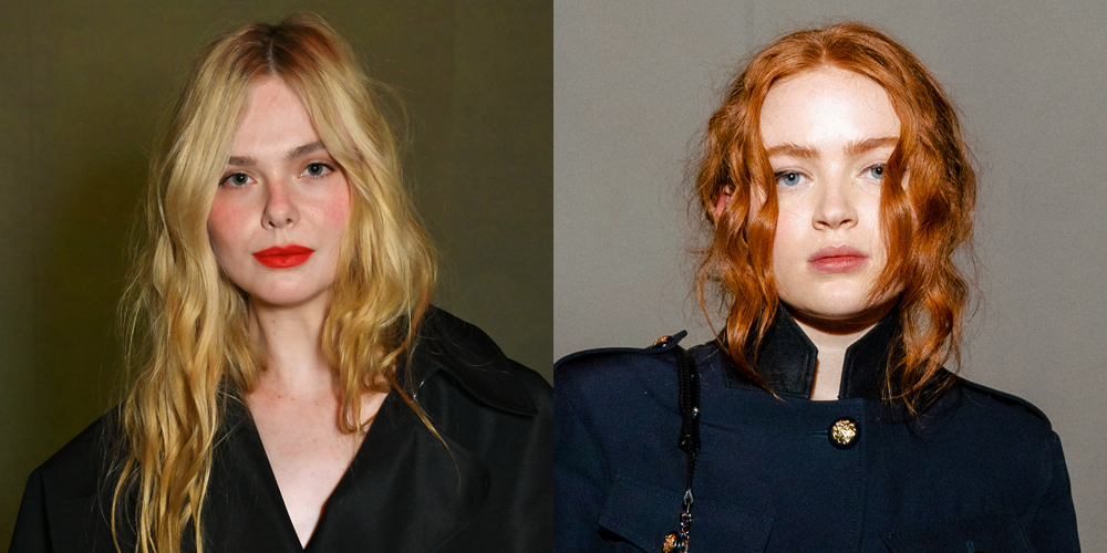 Elle Fanning attends the Alexander McQueen SS24 show during Paris Fashion  Week in Paris, France