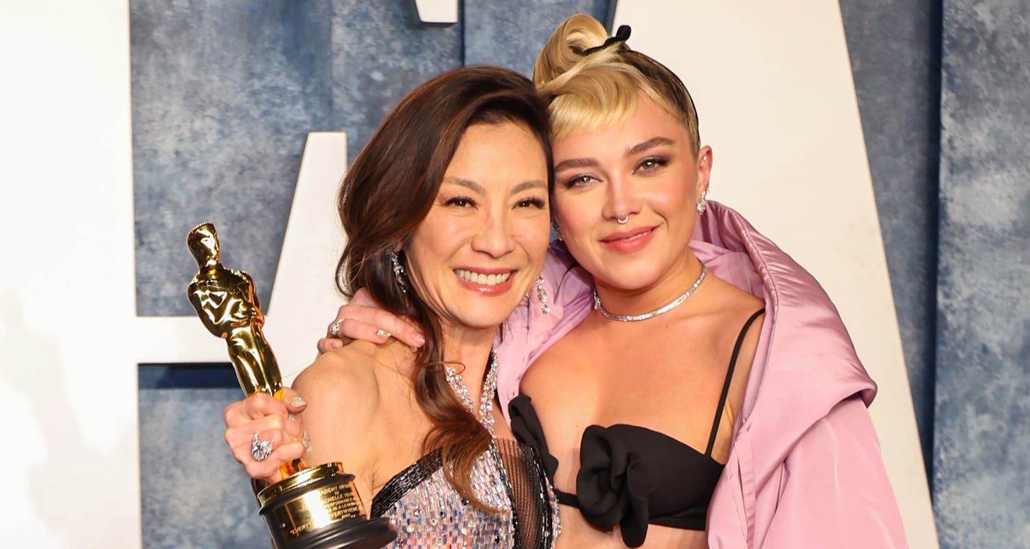 Florence Pugh Celebrates Michelle Yeoh’s Big Win at Vanity Fair Oscars Party