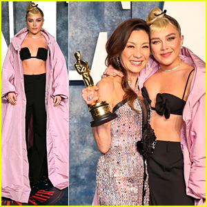Florence Pugh Celebrates Michelle Yeoh's Big Win at Vanity Fair Oscars Party
